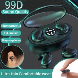 Écouteurs sans fil bluetooth 5.3 oreillettes de sommeil anti-bruit sport étanches avec micro