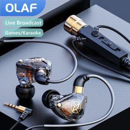 OLAF – écouteurs filaires 3.5mm coude stéréo 90 ° basse mains libres avec micro casque