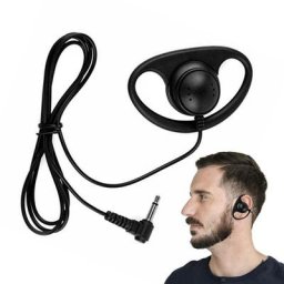 Casque anti-bruit en caoutchouc souple écouteur crochet d'oreille type D écouteur à écoute