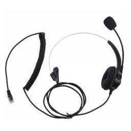 Casque téléphonique filaire monaural RJ11 opérateur centre d'appel sauna BK 4 broches