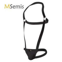 Justaucorps élastique à col licou pour hommes Jockstrap vêtements de nuit vêtements de nuit O