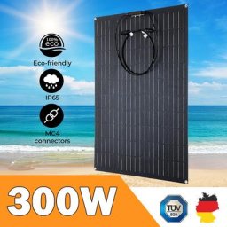 ETFE-Kit de Panneaux Solaires Flexibles MonocBN de 300W Batterie 12V pour Voiture Bateau Système