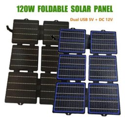 Panneau Solaire Pliable ETFE Banque d'Alimentation Solaire Chargeur Solaire Portable Camping