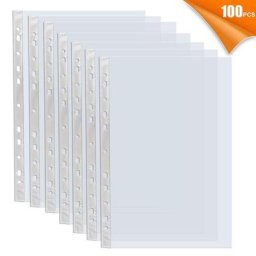 Protecteur de Page transparent 100 pièces 8.5X11 pouces pour reliure à 11 anneaux manchon en PP