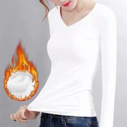 T-shirt à manches longues en velours pour femme chemise à température constante haut thermique en