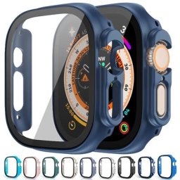 Coque en verre trempé + protecteur d'écran pour Apple Watch étui de protection Ultra-fin 49mm