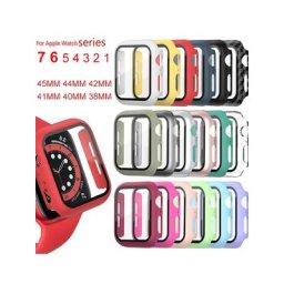 Coque de protection d'écran pour Apple Watch 8 verre du Guatemala pare-chocs PC 44mm 40mm 42mm
