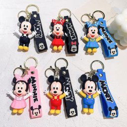 Porte-clés de dessin animé Disney pour enfants figurine Minnie Mouse Donald Duck Porcinet