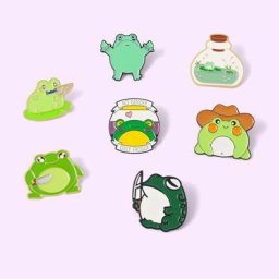 Épingles en émail grenouille de poignard personnalisées broches d'animaux sans sexe insigne de
