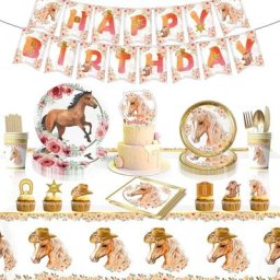 Ensemble de ballons de dessin animé pour fête d'anniversaire Spirit Riding Horse bannière de