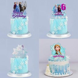 Décoration de gâteau d'anniversaire princesse Elsa pour filles fournitures de fête d'anniversaire