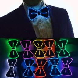 Nœud papillon néon à Led pour fête mascarade nœud papillon lumineux brille dans le noir