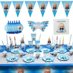 Couverts jetables pour fête d'anniversaire de bébé assiettes en papier gobelets en papier