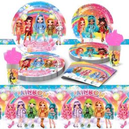 Décorations de fête d'anniversaire pour filles arc-en-ciel arrière-plan princesse fournitures de