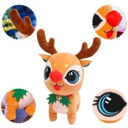 Sac en peluche Animal en peluche écharpe avec bois cerf jouet de noël et bébé rouge jouet en