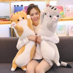 Oreiller de couchage en peluche Anime Cat Koala pour enfants coussin créatif long doux cadeau