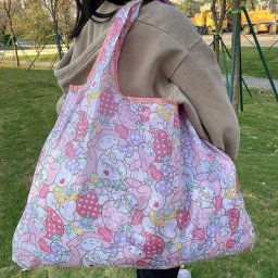 Sac à provisions pliable en polyester écologique sac d'épicerie de voyage sacs à main initiés