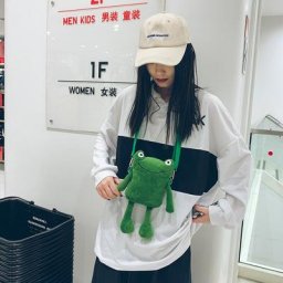 Sac en peluche grenouille dessin animé pour femme sac messager personnalité initiée drôle mignon