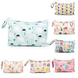 Sac à langer imperméable imprimé pour bébé sac à main à fermeture éclair pour couches sèches sac