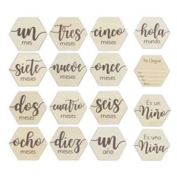 Cartes mensuelles en bois pour bébé accessoires mignons pour photographie de nouveau-né espagnol
