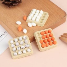 Oeufs miniatures 1:12 pour maison de poupée modèle alimentaire plateau + 16 œufs décor de cuisine