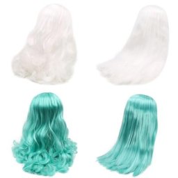 DBS – perruque de poupée blyth glacée perruque rbl cuir chevelu et dôme cheveux blancs cheveux