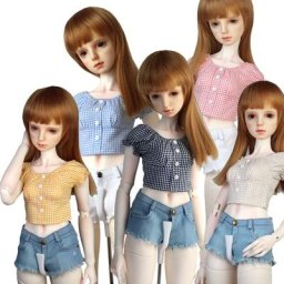 BJD-Chemise à carreaux pour filles vêtements à la mode objectifs déchirés poupées SD jouets à