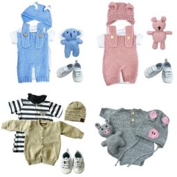 Vêtements de nouveau-né réalistes faits à la main jolis vêtements de beurre tenues de bébé