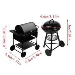 Grill de Barbecue Miniature échelle C5AA 1:12 ornements de maison de poupée outil de BBQ Mini