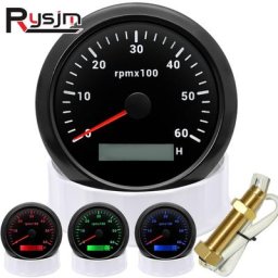 Tachymètre HD pour voiture et bateau 85MM écran LCD compteur horaire 4000RPM 6000RPM jauge