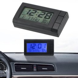 Horloge d'affichage numérique LCD de voiture Auto-adhésif montre automatique thermomètre affichage