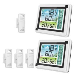 Station météo sans fil avec écran tactile pour intérieur et extérieur température Max Min