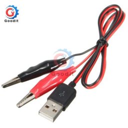 Pince de test crocodile vers connecteur mâle USB fil adaptateur d'alimentation 60cm 1 pièce