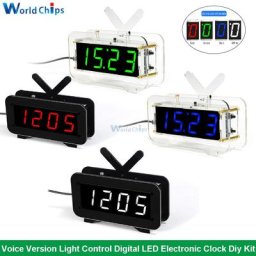 Kit d'horloge électronique numérique LED à monter soi-même Version vocale 51 microcontrôleur