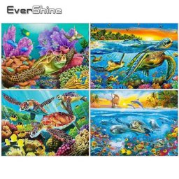 Closhine-Peinture Diamant de Tortue de Mer 5D Broderie DIY Image Animale en Strass Art de la