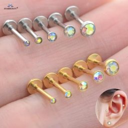 Boucles d'Oreilles Piercing Clip Antarctique Bijoux d'Oreille Helix Tragus Labret Jules 5 Pièces