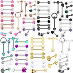 Ensemble de piercing à la langue en acier inoxydable pour hommes et femmes anneau de langue en