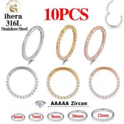 Anneaux en Acier Inoxydable pour Piercing de Cartilage d'Oreille Boucles d'Oreilles Rondes