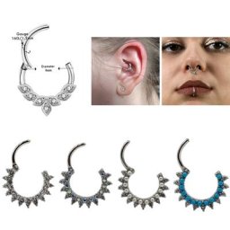 Piercing en acier inoxydable 1 pièce anneau de nez Labret cristal Zircon perle oreille Tragus