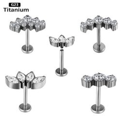 F136 – Piercing d'oreille en titane anneau filetage interne Labret barre d'oreille Cartilage
