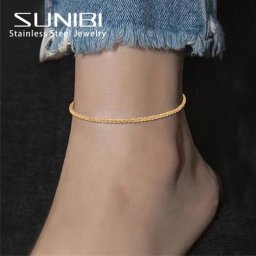 SUNIBI – bracelet de cheville scintillant Gypsophila pour femmes en acier inoxydable 316L chaîne