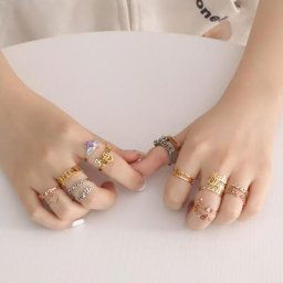 Letdiffery — Anneau double prénom Bague de mariage réglable en acier inoxydable pour femmes cadeau