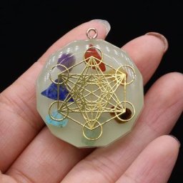 Collier d'énergie en pierre naturelle Orgone pour femme cube de PmotMetatron Amulette Bijoux de
