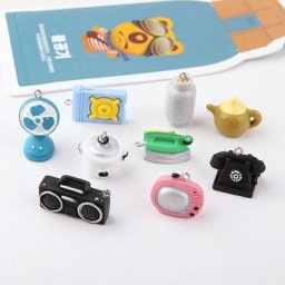 Breloques en résine pour Fan de Life Fun 10 pièces pendentifs Vintage pour télévision téléphone