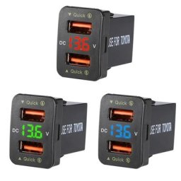 Chargeur de voiture rapide 36W double USB QC3.0 étanche avec tension pour téléphone portable