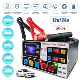 Chargeur de batterie de voiture haute puissance 240W affichage LED charge rapide 12V-24V