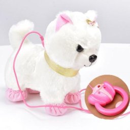 Jouets électroniques interactifs pour chien robot contrôle du son chiot en peluche promenade pour