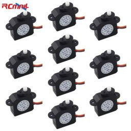RCmall – Micro Servo DM-S0020 2.1g 2g avec connecteur JR 3.7V-5V pour pièces de loisir RC 10 pièces