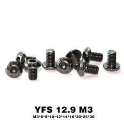 100Pcs YFS M3 Vis À Tête Cylindrique À Six Pans creux Vis Allen M3 * 6*8*10*12*14*16*20*25*30mm