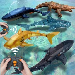 Jouet Robot Requin Baleine Télécommandé Animaux de la Vie Marine Baignoire Piscine Poisson